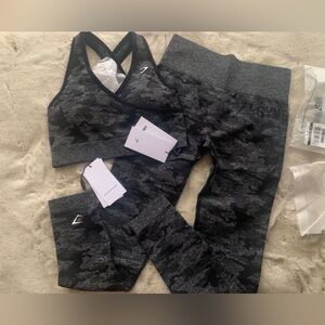 Gymshark Camo seamless leggings and sports bras